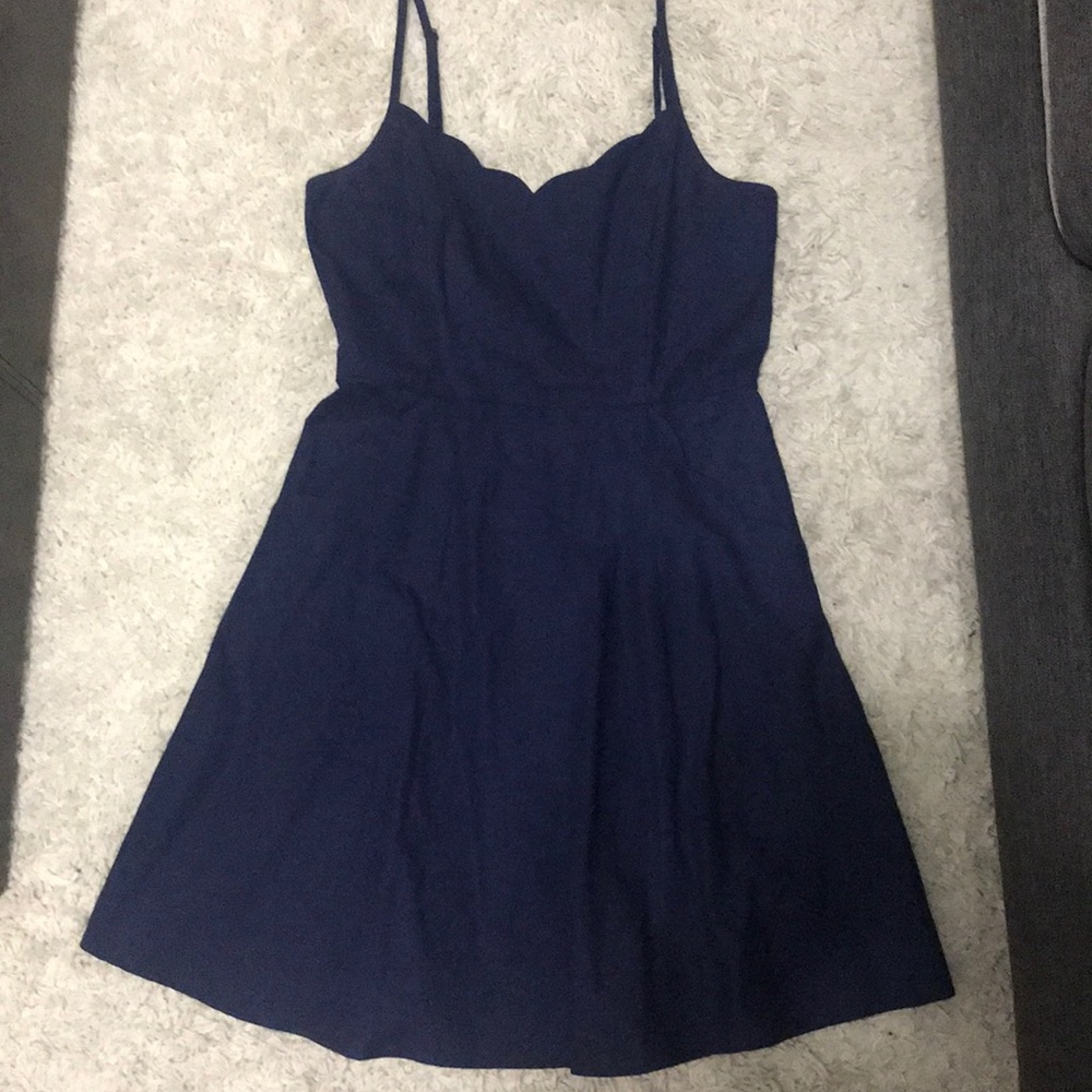 Navy scalloped edge sundress